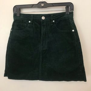 Forever 21 Emerald Green Corduroy Mini Skirt